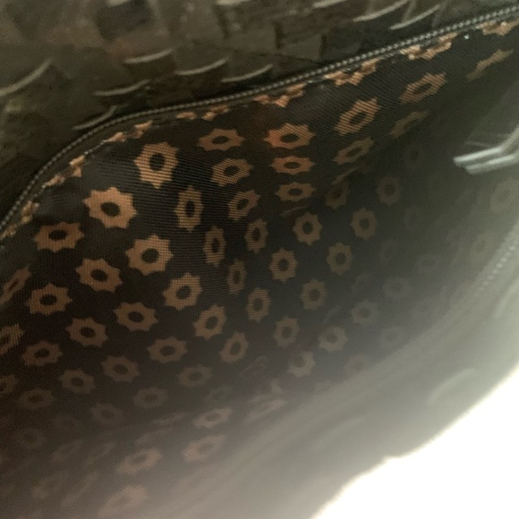 Vtg Eric Javitz NY Tote Designer Black Leather Woven Bag Adjustable Shoulder New - Picture 12 of 14